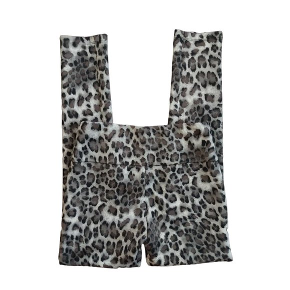 TRIBAL Pants Gray/Black Leopard Print Slim Straight Stretch Leggings Women's Sz - Picture 3 of 10